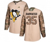 Youth Adidas Pittsburgh Penguins #35 Tom Barrasso Authentic Camo Veterans Day Practice NHL Jersey