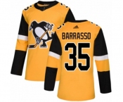 Youth Adidas Pittsburgh Penguins #35 Tom Barrasso Authentic Gold Alternate NHL Jersey