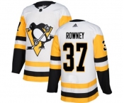 Youth Adidas Pittsburgh Penguins #37 Carter Rowney Authentic White Away NHL Jersey