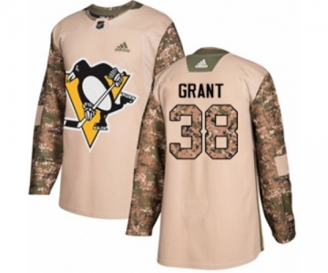 Youth Adidas Pittsburgh Penguins #38 Derek Grant Authentic Camo Veterans Day Practice NHL Jersey