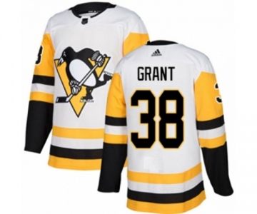 Youth Adidas Pittsburgh Penguins #38 Derek Grant Authentic White Away NHL Jersey