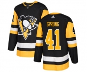 Youth Adidas Pittsburgh Penguins #41 Daniel Sprong Authentic Black Home NHL Jersey