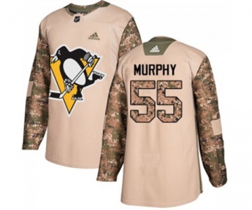 Youth Adidas Pittsburgh Penguins #55 Larry Murphy Authentic Camo Veterans Day Practice NHL Jersey