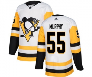 Youth Adidas Pittsburgh Penguins #55 Larry Murphy Authentic White Away NHL Jersey