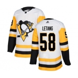 Youth Adidas Pittsburgh Penguins #58 Kris Letang Authentic White Away NHL Jersey