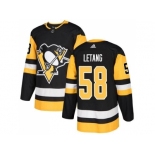 Youth Adidas Pittsburgh Penguins #58 Kris Letang Black Home Authentic Stitched NHL Jersey