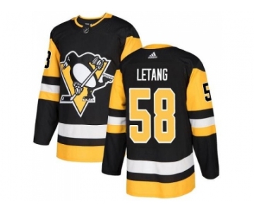 Youth Adidas Pittsburgh Penguins #58 Kris Letang Black Home Authentic Stitched NHL Jersey