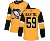 Youth Adidas Pittsburgh Penguins #59 Jake Guentzel Authentic Gold Alternate NHL Jersey