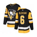 Youth Adidas Pittsburgh Penguins #6 Jamie Oleksiak Authentic Black Home NHL Jersey