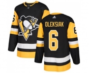 Youth Adidas Pittsburgh Penguins #6 Jamie Oleksiak Authentic Black Home NHL Jersey