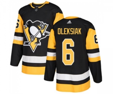 Youth Adidas Pittsburgh Penguins #6 Jamie Oleksiak Authentic Black Home NHL Jersey