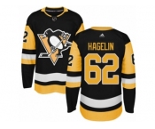 Youth Adidas Pittsburgh Penguins #62 Carl Hagelin Premier Black Home NHL Jersey