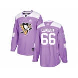 Youth Adidas Pittsburgh Penguins #66 Mario Lemieux Purple Authentic Fights Cancer Stitched NHL Jersey