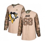 Youth Adidas Pittsburgh Penguins #68 Jaromir Jagr Authentic Camo Veterans Day Practice NHL Jersey