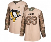 Youth Adidas Pittsburgh Penguins #68 Jaromir Jagr Authentic Camo Veterans Day Practice NHL Jersey