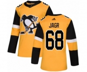 Youth Adidas Pittsburgh Penguins #68 Jaromir Jagr Authentic Gold Alternate NHL Jersey