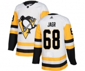 Youth Adidas Pittsburgh Penguins #68 Jaromir Jagr Authentic White Away NHL Jersey