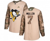 Youth Adidas Pittsburgh Penguins #7 Joe Mullen Authentic Camo Veterans Day Practice NHL Jersey