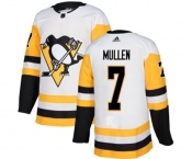 Youth Adidas Pittsburgh Penguins #7 Joe Mullen Authentic White Away NHL Jersey