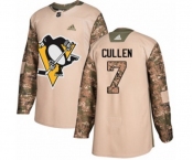 Youth Adidas Pittsburgh Penguins #7 Matt Cullen Authentic Camo Veterans Day Practice NHL Jersey