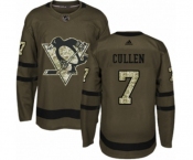 Youth Adidas Pittsburgh Penguins #7 Matt Cullen Authentic Green Salute to Service NHL Jersey