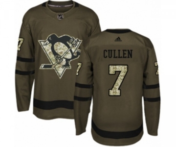 Youth Adidas Pittsburgh Penguins #7 Matt Cullen Authentic Green Salute to Service NHL Jersey