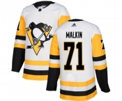 Youth Adidas Pittsburgh Penguins #71 Evgeni Malkin Authentic White Away NHL Jersey