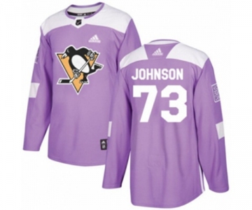 Youth Adidas Pittsburgh Penguins #73 Jack Johnson Authentic Purple Fights Cancer Practice NHL Jersey