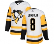 Youth Adidas Pittsburgh Penguins #8 Brian Dumoulin Authentic White Away NHL Jersey