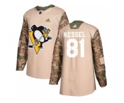 Youth Adidas Pittsburgh Penguins #81 Phil Kessel Camo Authentic 2017 Veterans Day Stitched NHL Jersey