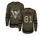 Youth Adidas Pittsburgh Penguins #81 Phil Kessel Green Salute to Service Stitched NHL Jersey