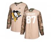 Youth Adidas Pittsburgh Penguins #87 Sidney Crosby Camo Authentic 2017 Veterans Day Stitched NHL Jersey