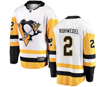 Youth Pittsburgh Penguins #2 Chad Ruhwedel Fanatics Branded White Away Breakaway NHL Jersey