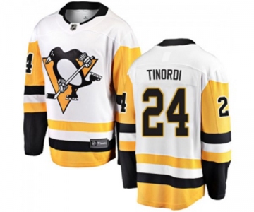 Youth Pittsburgh Penguins #24 Jarred Tinordi Fanatics Branded White Away Breakaway NHL Jersey