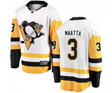 Youth Pittsburgh Penguins #3 Olli Maatta Fanatics Branded White Away Breakaway NHL Jersey