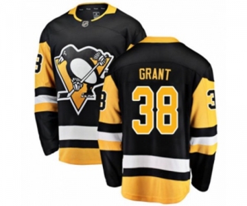 Youth Pittsburgh Penguins #38 Derek Grant Authentic Black Home Fanatics Branded Breakaway NHL Jersey