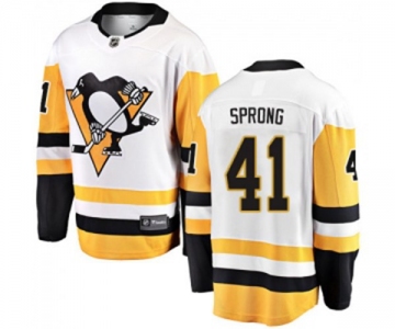 Youth Pittsburgh Penguins #41 Daniel Sprong Fanatics Branded White Away Breakaway NHL Jersey