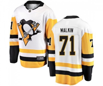 Youth Pittsburgh Penguins #71 Evgeni Malkin Fanatics Branded White Away Breakaway NHL Jersey