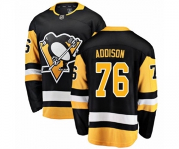 Youth Pittsburgh Penguins #76 Calen Addison Authentic Black Home Fanatics Branded Breakaway NHL Jersey