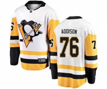 Youth Pittsburgh Penguins #76 Calen Addison Authentic White Away Fanatics Branded Breakaway NHL Jersey