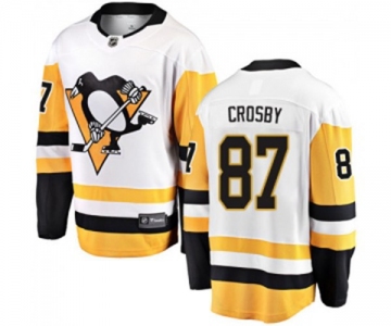 Youth Pittsburgh Penguins #87 Sidney Crosby Fanatics Branded White Away Breakaway NHL Jersey