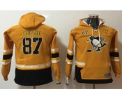 Youth Pittsburgh Penguins #87 Sidney Crosby Yellow Name & Number Pullover NHL Hoodie