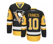 Youth Reebok Pittsburgh Penguins #10 Ron Francis Premier Black Gold Third NHL Jersey