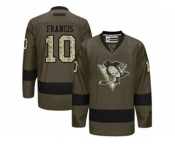 Youth Reebok Pittsburgh Penguins #10 Ron Francis Premier Green Salute to Service NHL Jersey