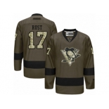 Youth Reebok Pittsburgh Penguins #17 Bryan Rust Premier Green Salute to Service NHL Jersey