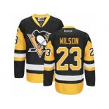 Youth Reebok Pittsburgh Penguins #23 Scott Wilson Authentic Black Gold Third NHL Jersey