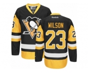 Youth Reebok Pittsburgh Penguins #23 Scott Wilson Authentic Black Gold Third NHL Jersey