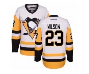 Youth Reebok Pittsburgh Penguins #23 Scott Wilson Premier White Away NHL Jersey