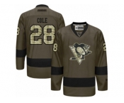 Youth Reebok Pittsburgh Penguins #28 Ian Cole Premier Green Salute to Service NHL Jersey