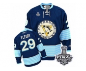 Youth Reebok Pittsburgh Penguins #29 Marc-Andre Fleury Authentic Navy Blue Third Vintage 2017 Stanley Cup Final NHL Jersey